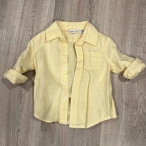 Janie and Jack Pastel Yellow Linen Shirt